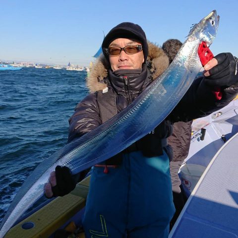 タチウオ116cm 7匹 の釣果 19年1月2日 宮川丸 千葉 木更津港 釣り船予約 釣割