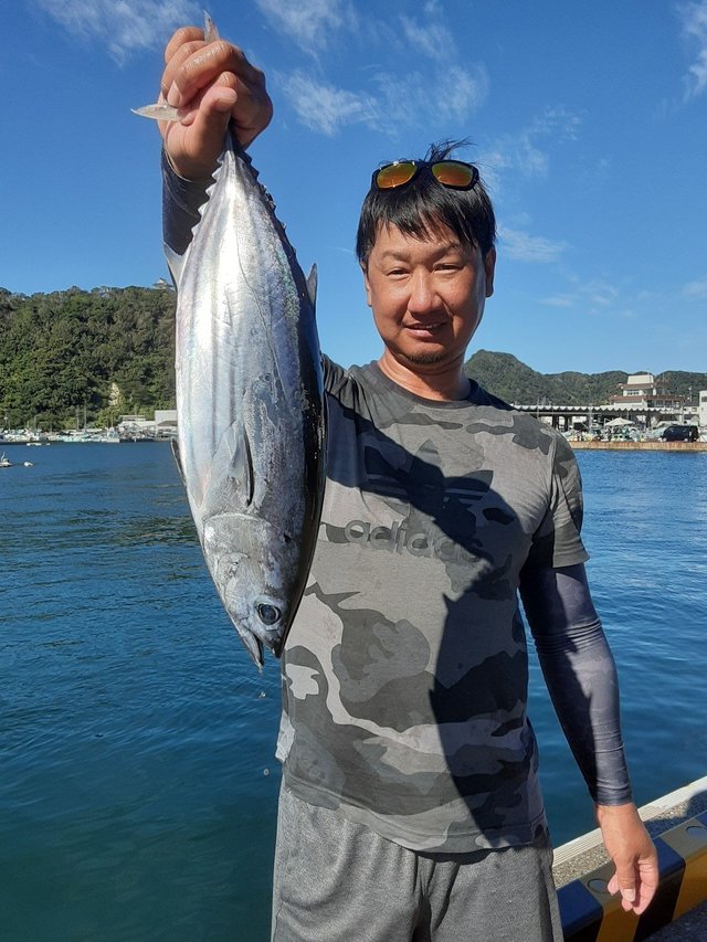 カツオ2 10kg 2匹 の釣果 年8月29日 宝生丸 千葉 勝山漁港 釣り船予約 釣割