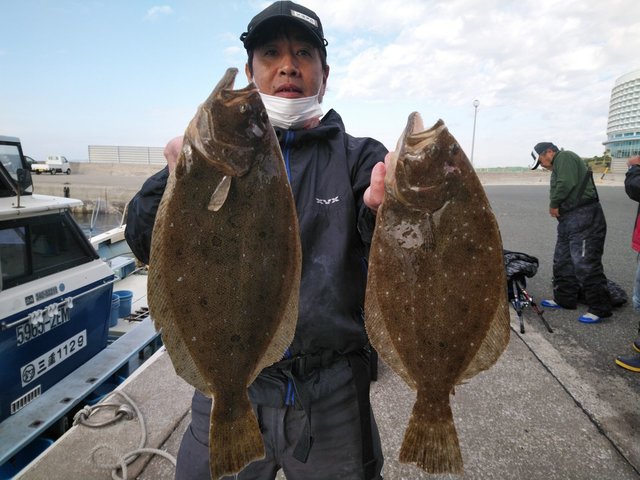 ヒラメ55cm 5匹 の釣果 年11月15日 岡安丸 愛知 神島 釣割