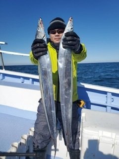 タチウオ100cm 50匹 の釣果 21年1月日 不動丸 茨城 鹿嶋旧港 船釣り予約 キャスティング船釣り予約