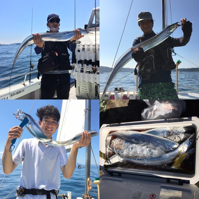 タチウオ100cm 10匹 の釣果 21年8月29日 釣り船 小林屋 大阪 下荘漁港 船釣り予約 キャスティング船釣り予約