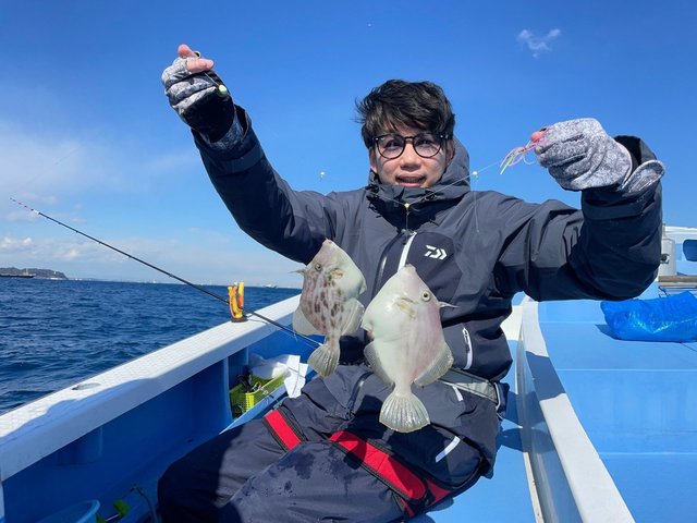 カワハギ 12匹 の釣果 22年2月5日 山下丸 神奈川 久比里 船釣り予約 キャスティング船釣り予約